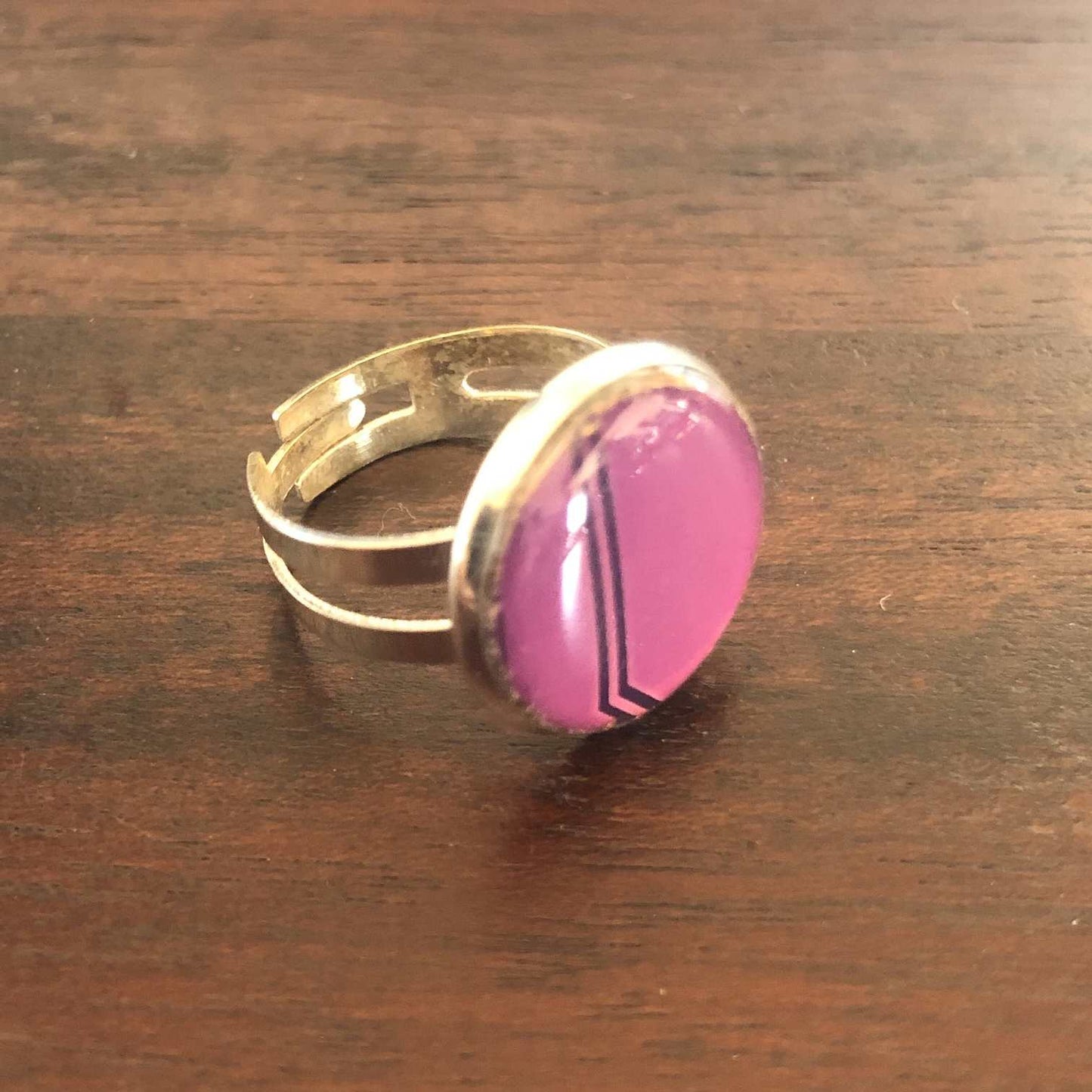 Anillo plated con techie violeta 16mm talla regulable ref 1935