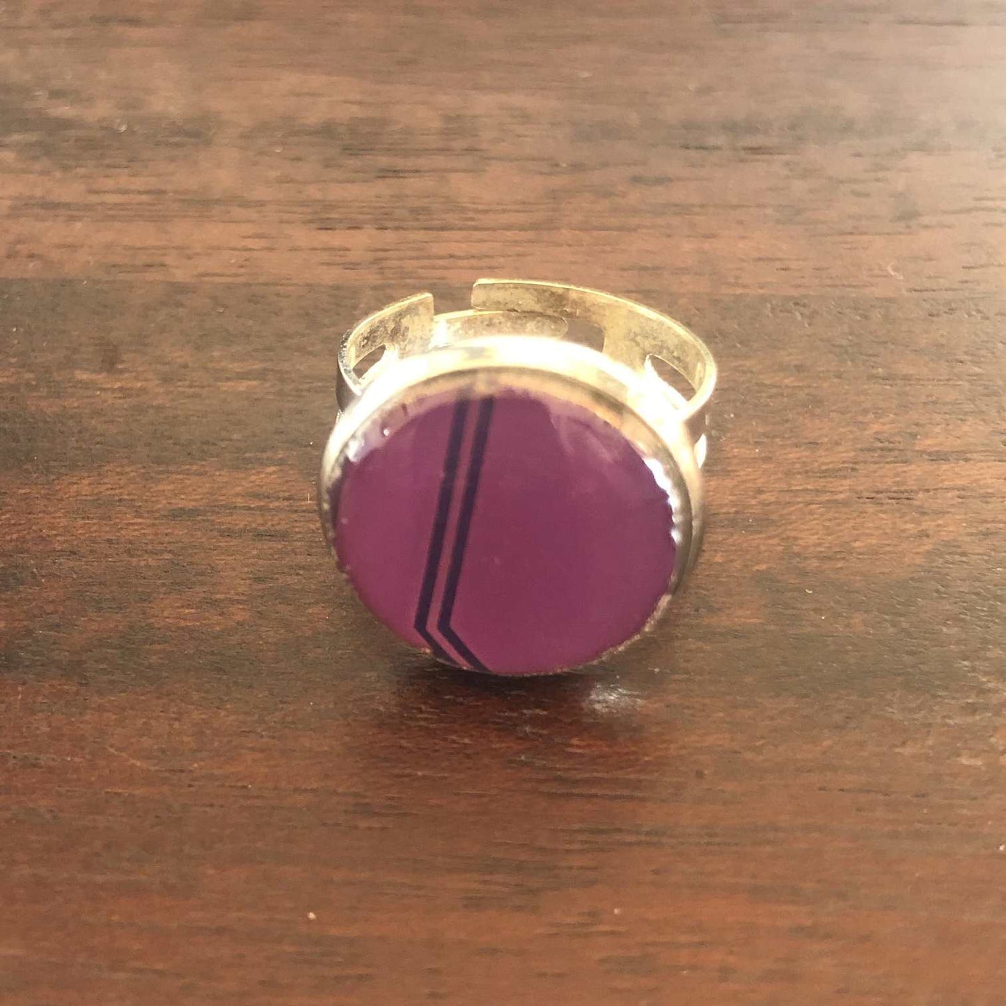 Anillo plated con techie violeta 16mm talla regulable ref 1935