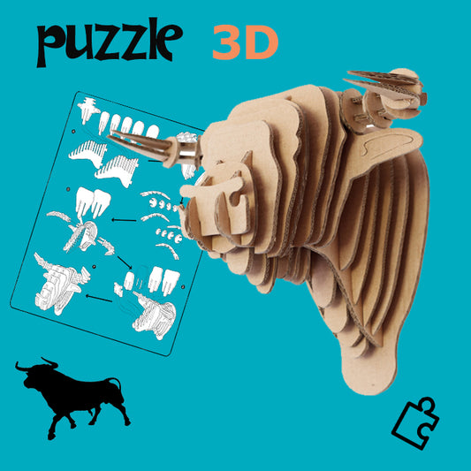 Puzzle 3D cartón Toro