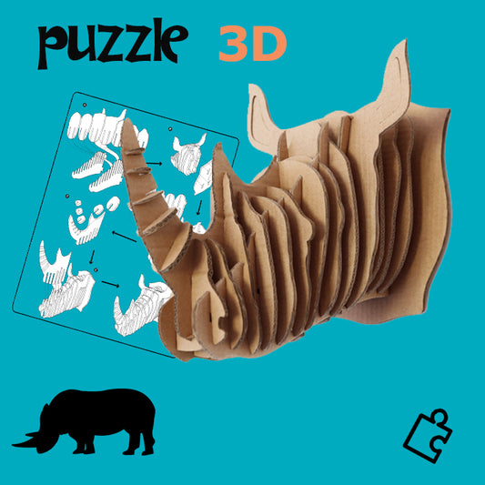 Puzzle 3D cartón Rinoceronte