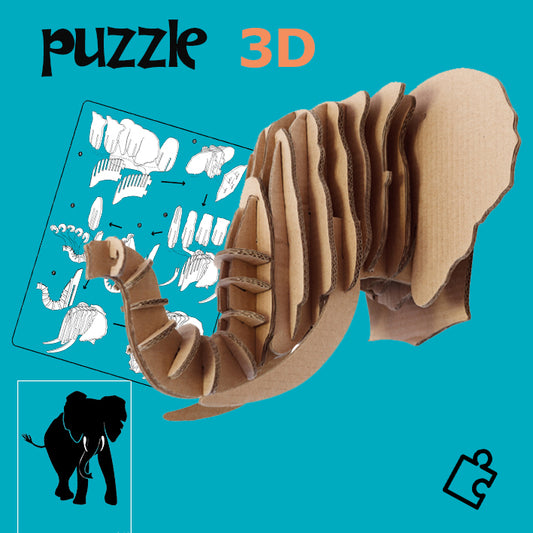 Puzzle 3D cartón Elefante