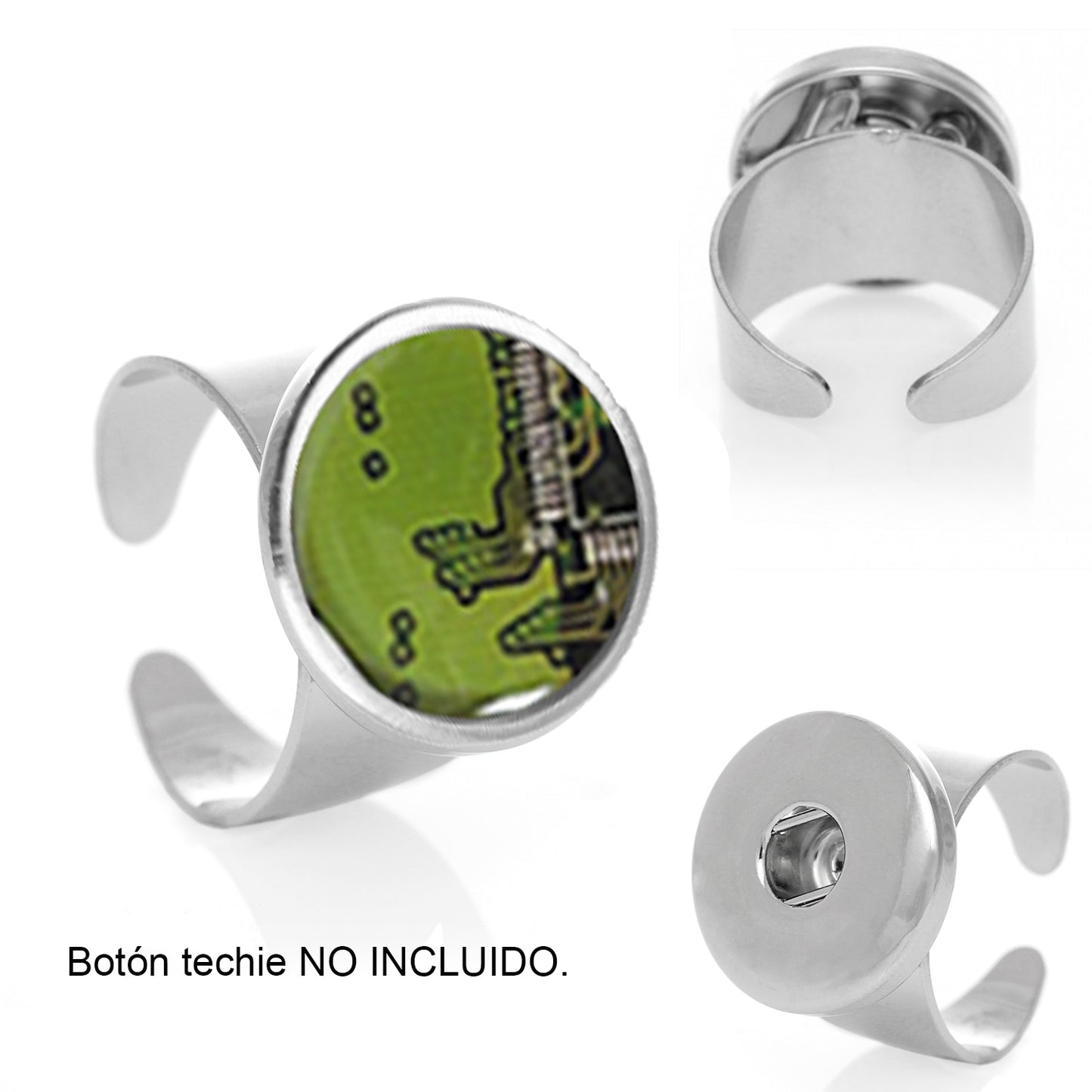 Anillo acero inoxidable para botón Snap